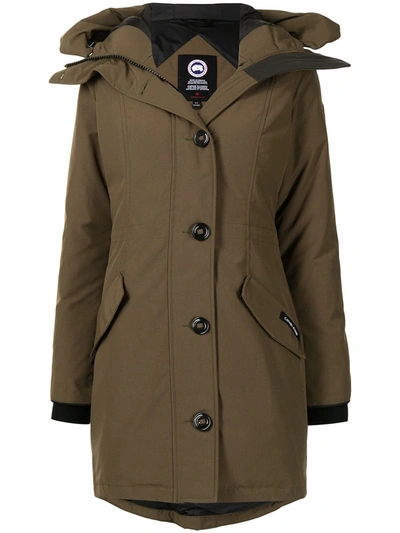 Shop Canada Goose Rossclair Hooded Parka Coat In Grün