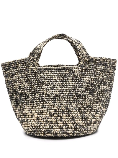 Shop Sensi Studio Straw Beach Bag In Nude