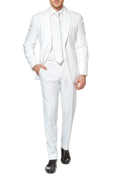 Shop Opposuits White Knight Trim Fit Two-piece Suit With Tie In Natural