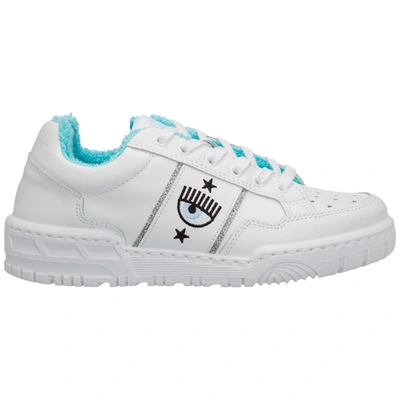 Shop Chiara Ferragni Women's Shoes Leather Trainers Sneakers  Cf-1 In White
