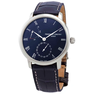 Shop Frederique Constant Slimline Mens Automatic Watch Fc-723nr3s6 In Blue / Navy