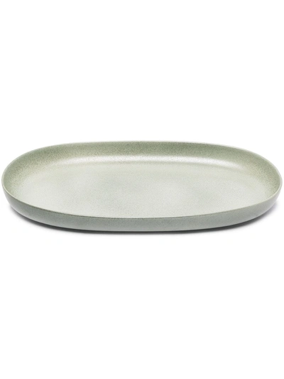 Shop L'objet Medium Terra Oval Plate In Green