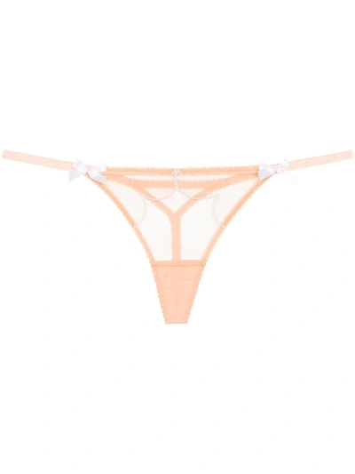 Shop Agent Provocateur Lorna Scallop-detail Thong In Neutrals