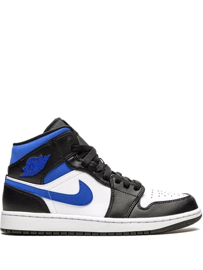 Shop Jordan Air  1 Mid "racer Blue/black/white" Sneakers
