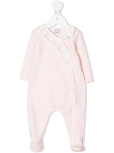 Shop Paz Rodriguez Bow-detail Velour Pajama In Pink