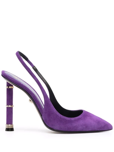 Shop Alevì Pointed-toe Slingback Pumps In Purple