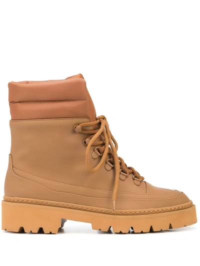 Gia Borghini Lace-up Cargo Ankle Boots In Brown