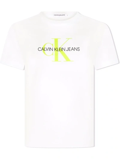 Calvin Klein Logo-print Organic Cotton T-shirt In White