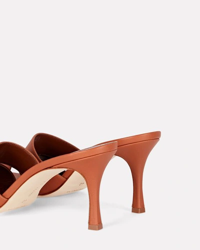 Shop Manolo Blahnik Iacopo Leather Slide Sandals In Brown