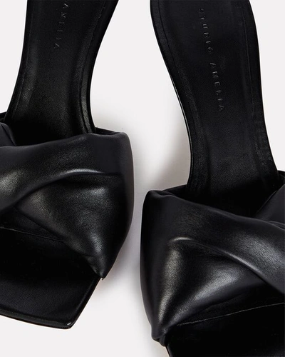 Shop Studio Amelia Twist Front 75 Leather Sandals In Black