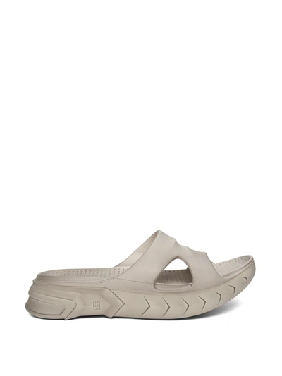 Shop Givenchy Used Effect Marshmallow Slide Sandal Cream White