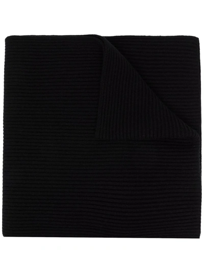 Shop Joseph Ribbed Knit Wool Scarf In Black