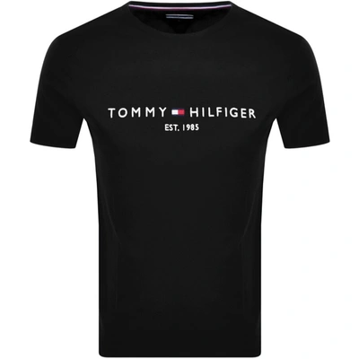 Shop Tommy Hilfiger Logo T Shirt Black