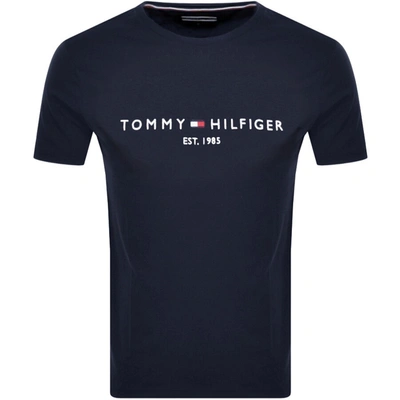 Shop Tommy Hilfiger Logo T Shirt Navy
