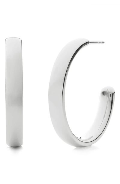 Monica Vinader Fiji Large Hoop Earrings In Silver