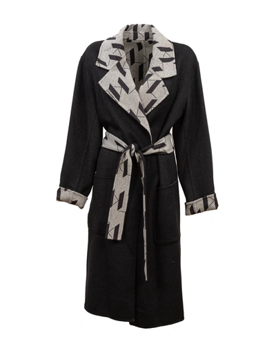 Shop Karl Lagerfeld Reversible Coat In Bicolore
