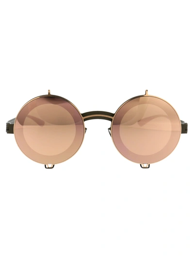 Mykita Fedor Sunglasses In 331 Champagne Gold camo Green Champagne