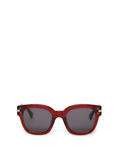 Shop Amiri Classic Square Sunglasses Translucent Red
