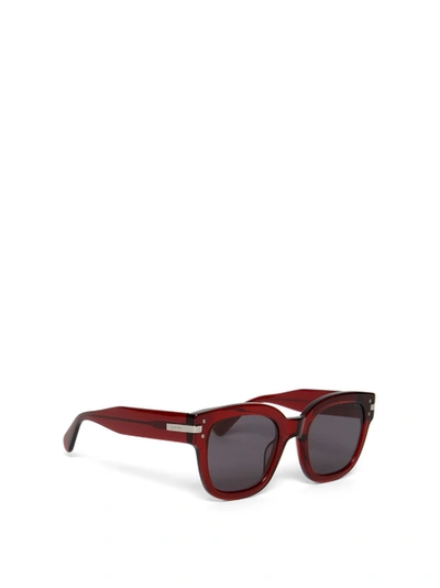 Shop Amiri Classic Square Sunglasses Translucent Red
