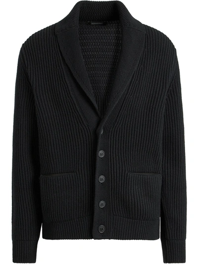 Shop Ermenegildo Zegna Knitted Cashmere Cardigan In Black