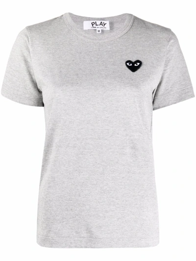 Shop Comme Des Garçons Heart-motif T-shirt In Grey