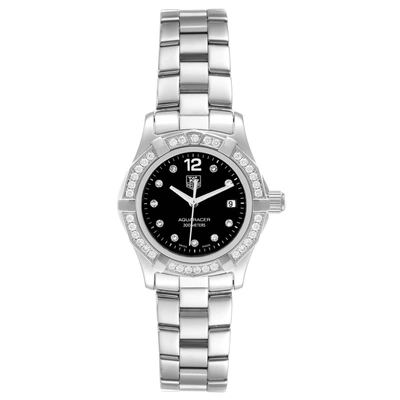 Shop Tag Heuer Aquaracer Black Dial Diamond Steel Ladies Watch Waf141d In Not Applicable