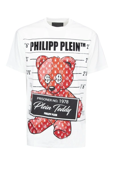 Shop Philipp Plein Teddy Bear-print T-shirt In White