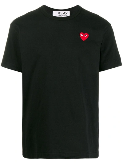 Shop Comme Des Garçons Heart Logo-patch T-shirt In Black