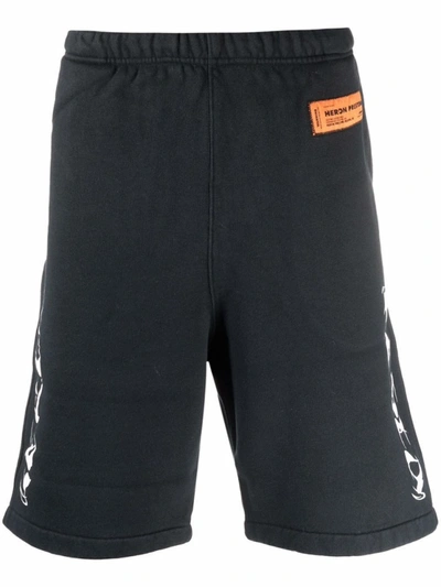 Shop Heron Preston Logo Detail Sweat Shorts In Black