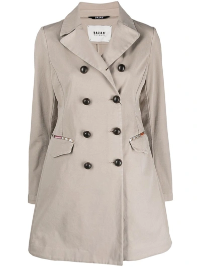 Shop Bazar Deluxe Beige Double-breasted Trench Coat In Neutrals