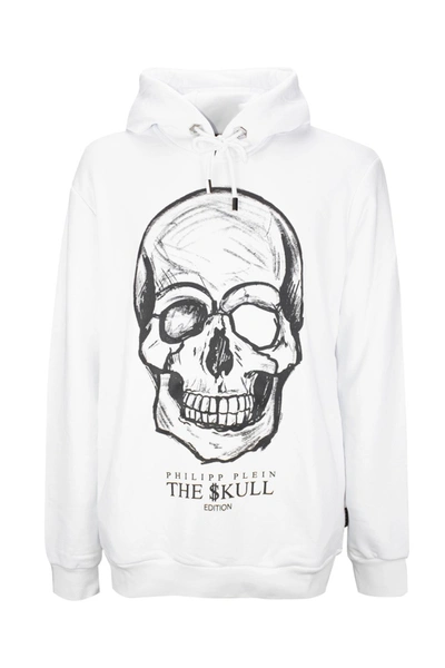 Shop Philipp Plein The Skull Print Hoodie In White