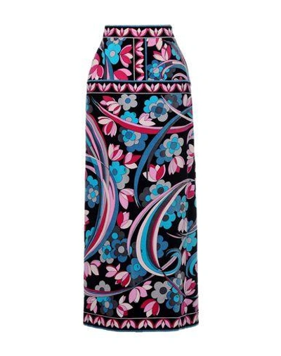 Shop Emilio Pucci Maxi Skirts In Sky Blue