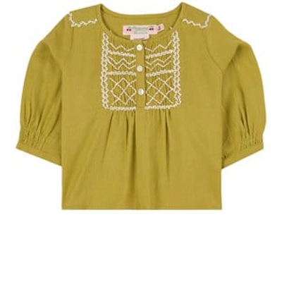 Shop Bonpoint Lime Sally Blouse In Green