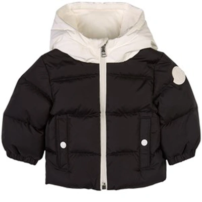 Moncler Black Araldo Jacket For Baby Boy With Logo Patch | ModeSens