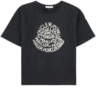 Shop Moncler Black Logo T-shirt