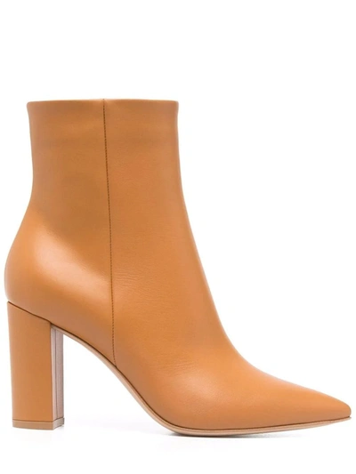 Shop Gianvito Rossi Brown Piper 85 Ankle Boots