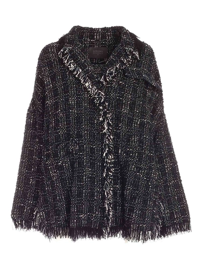 Shop Lorena Antoniazzi Bouclé Oversize Coat In Black