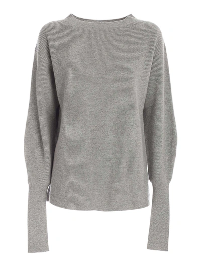 Shop Lorena Antoniazzi Balloon Sleeves Sweater In Grey