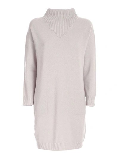 Shop Le Tricot Perugia Long Sweater In Light Grey