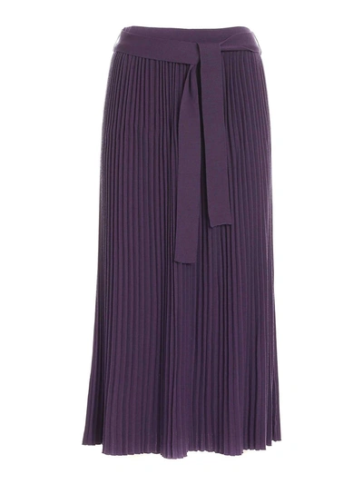 Shop Le Tricot Perugia Long Skirt In Purple
