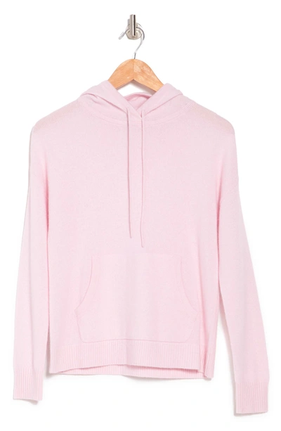 Shop Amicale Cashmere Jersey Pullover Hoodie In Dust-rose