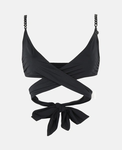 Shop Stella Mccartney - Iconic Chain Wrap Top In Black