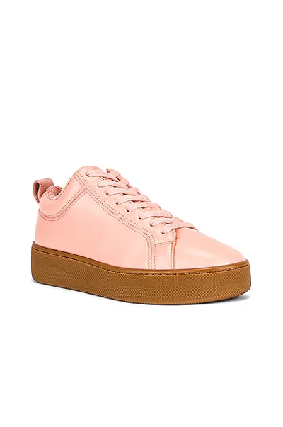 Bottega Veneta Quilt Leather Platform Sneakers In Peachy & Rubber Band