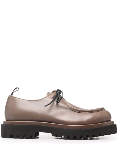 Shop Officine Creative Polished Calf Leather Shoes In Neutrals
