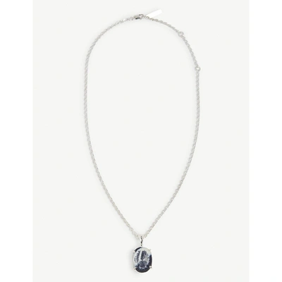 Shop Emanuele Bicocchi Mens Blue Dark Zong Sterling-silver And Cubic Zirconia Necklace