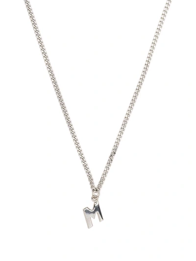 Shop Msgm Logo-charm Chain Necklace In Silber