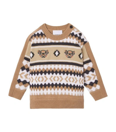 Shop Burberry Kids Wool-cashmere Fair Isle Sweater In Brown