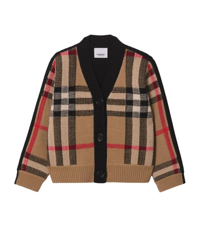 Shop Burberry Wool-cashmere Vintage Check Cardigan In Neutrals