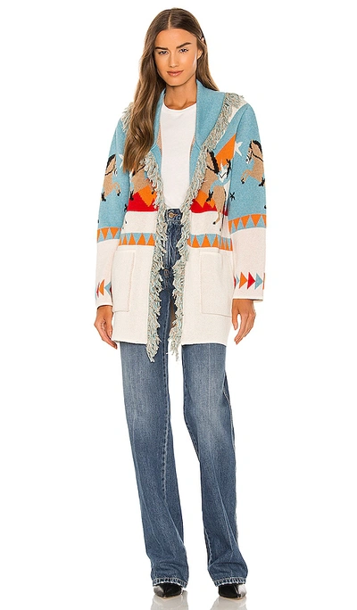 Shop Hayley Menzies Sunrise Rodeo Cardigan In Baby Blue