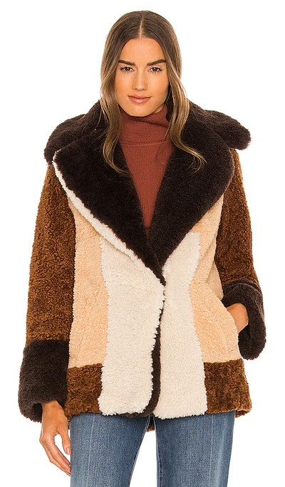 Shop A.l.c Stefan Faux Fur Coat In 混棕色
